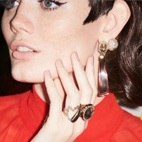 NWOT. ALEXIS BITTAR • Crystal Scoop Drop Earrings - Picture 4 of 6